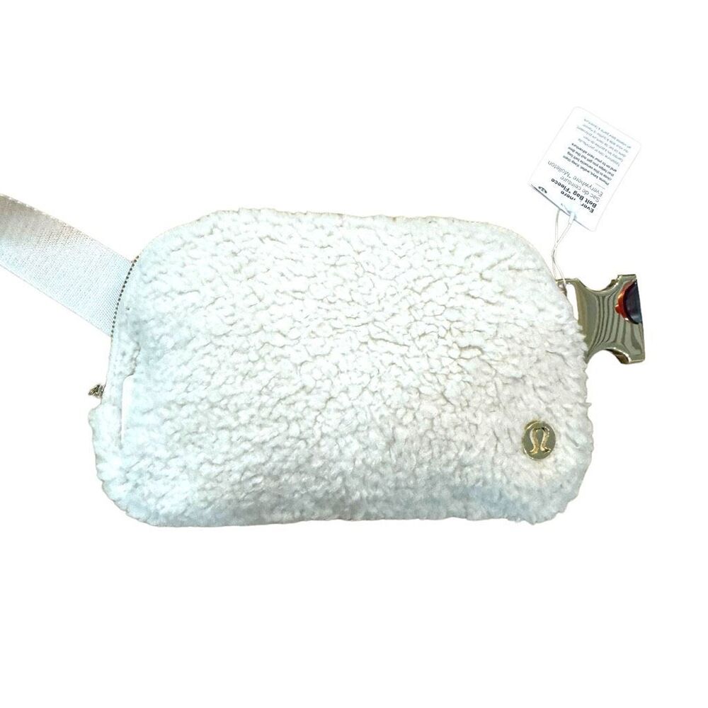 NEW Lululemon Belt Bag Fleece Natural Ivory & Gold 1L NWT Crossbody Waist Bag